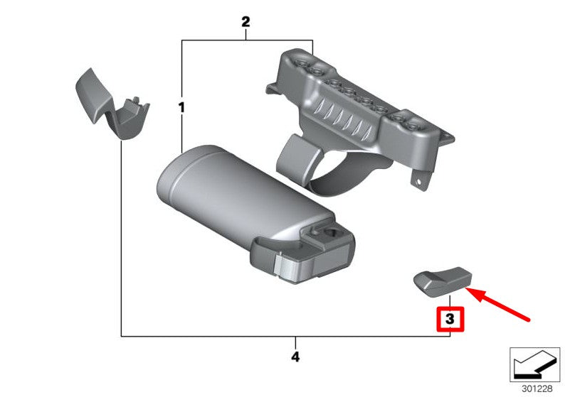 BMW E90 E82 Fire Extinguisher Bracket Seat Lever Right Short 52100391556 Genuine